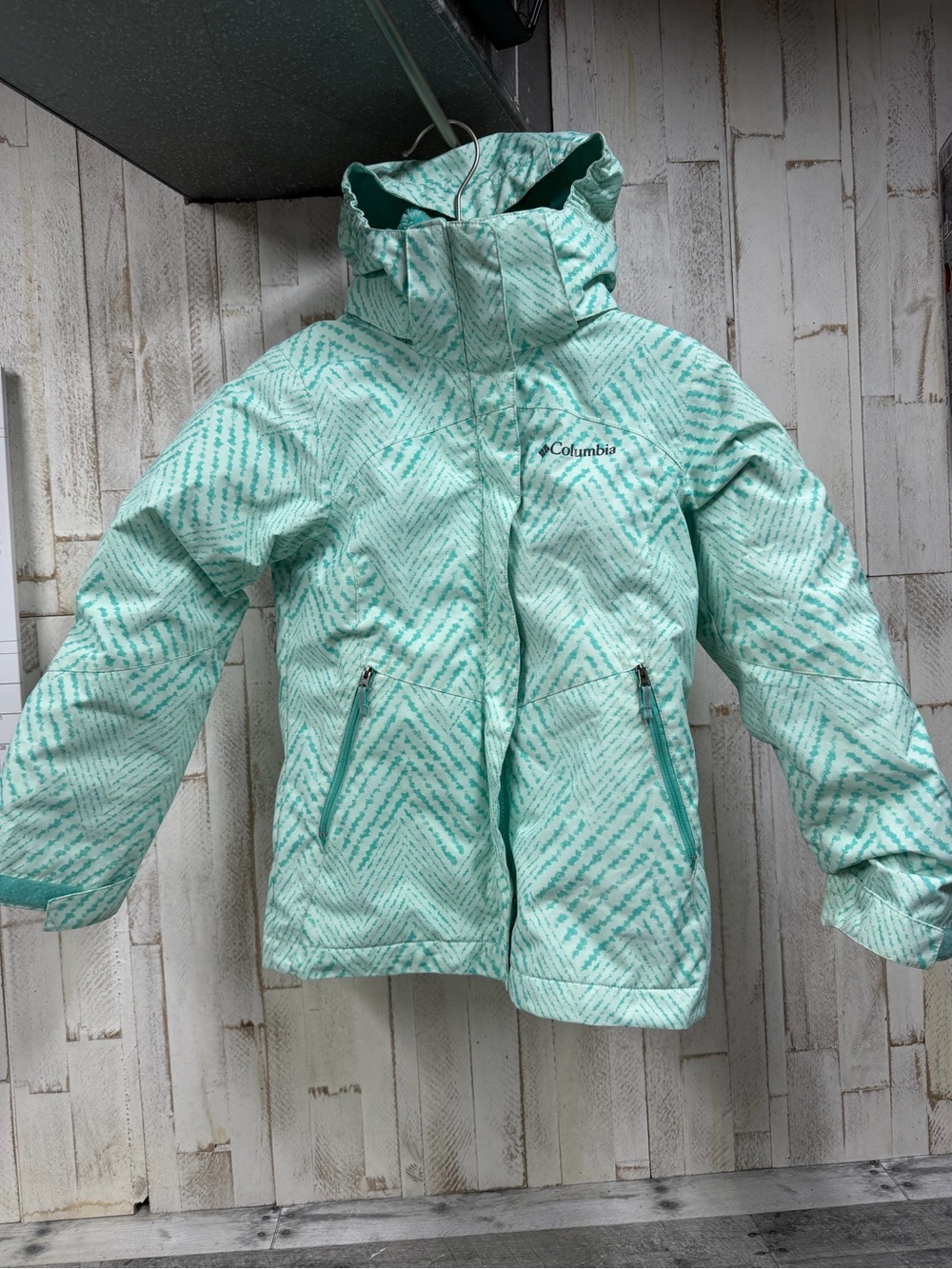 Columbia Mint Green Chevron-Print Girls' Winter Jacket